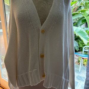 Never worn white shirin guild cotton cardigan